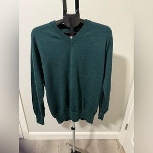 Orvis XL Dark Teal V-Neck Merino Wool Sweater for Men Fly Fishing